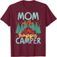 Mom of Happy Camper 1st Birthday Party Retro Mom T-Shirt - T-Shirt | Maroon