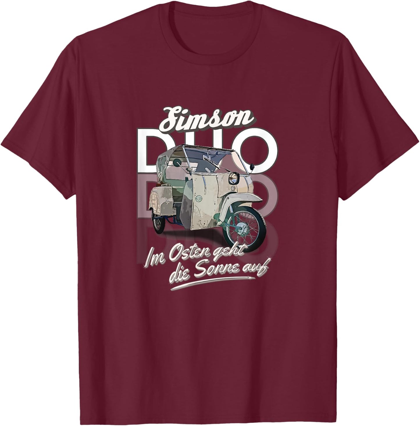 Simson Duo , black, s T-Shirt - T-Shirt | Maroon