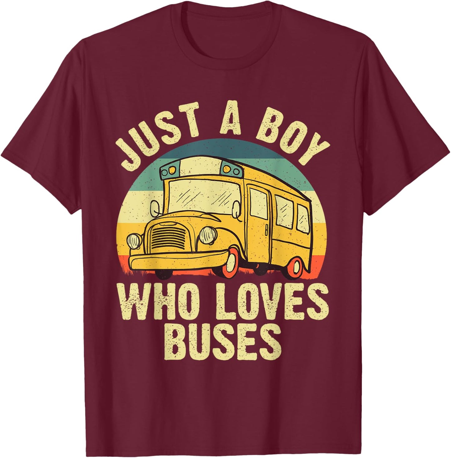 Best School Bus For Boys Kids Toddler Yellow Bus Lover Buses T-Shirt - T-Shirt | Maroon