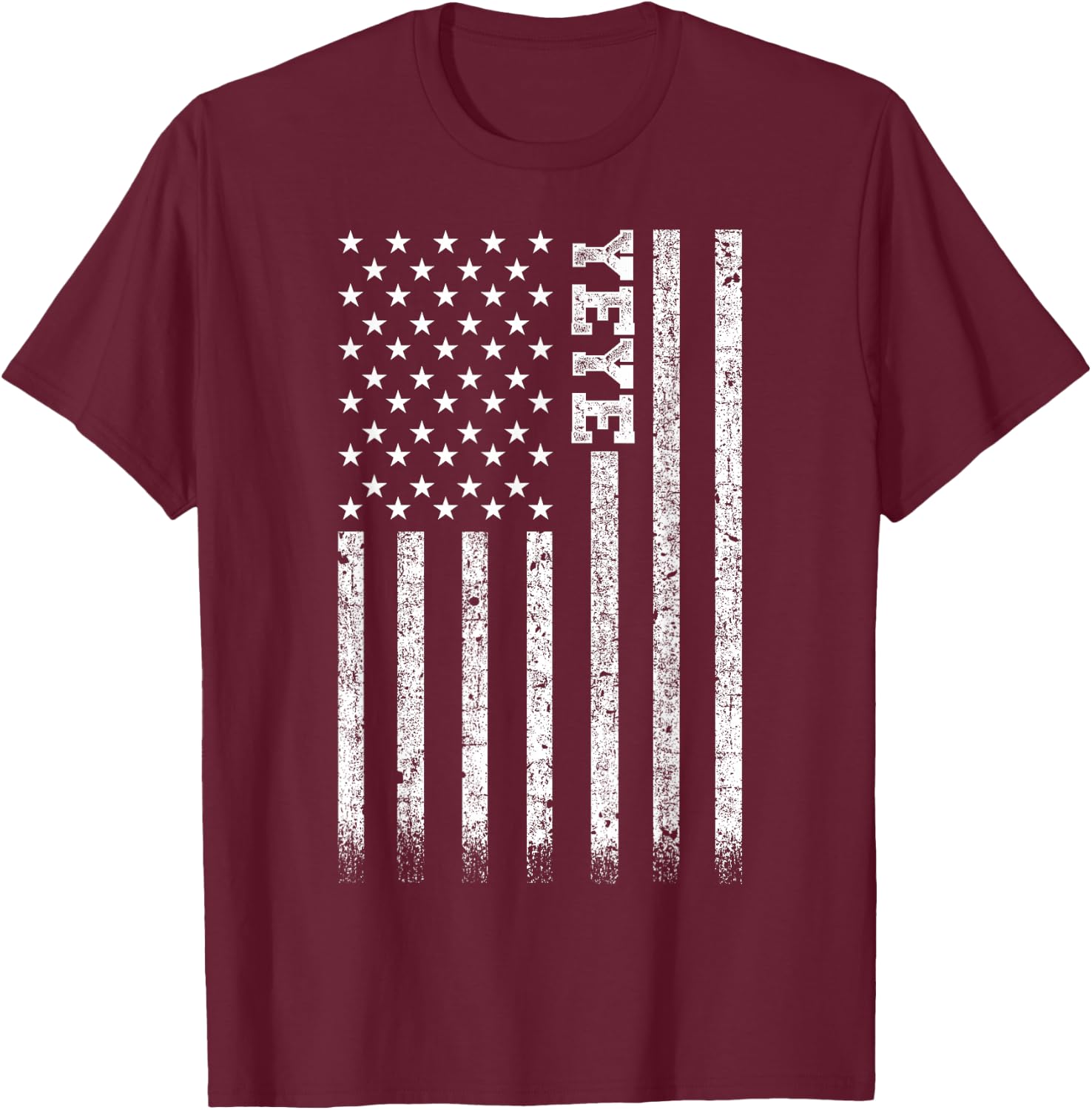 Yeye American Flag T-Shirt - T-Shirt | Maroon