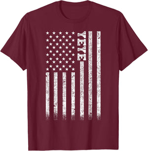 Yeye American Flag T-Shirt - T-Shirt | Maroon