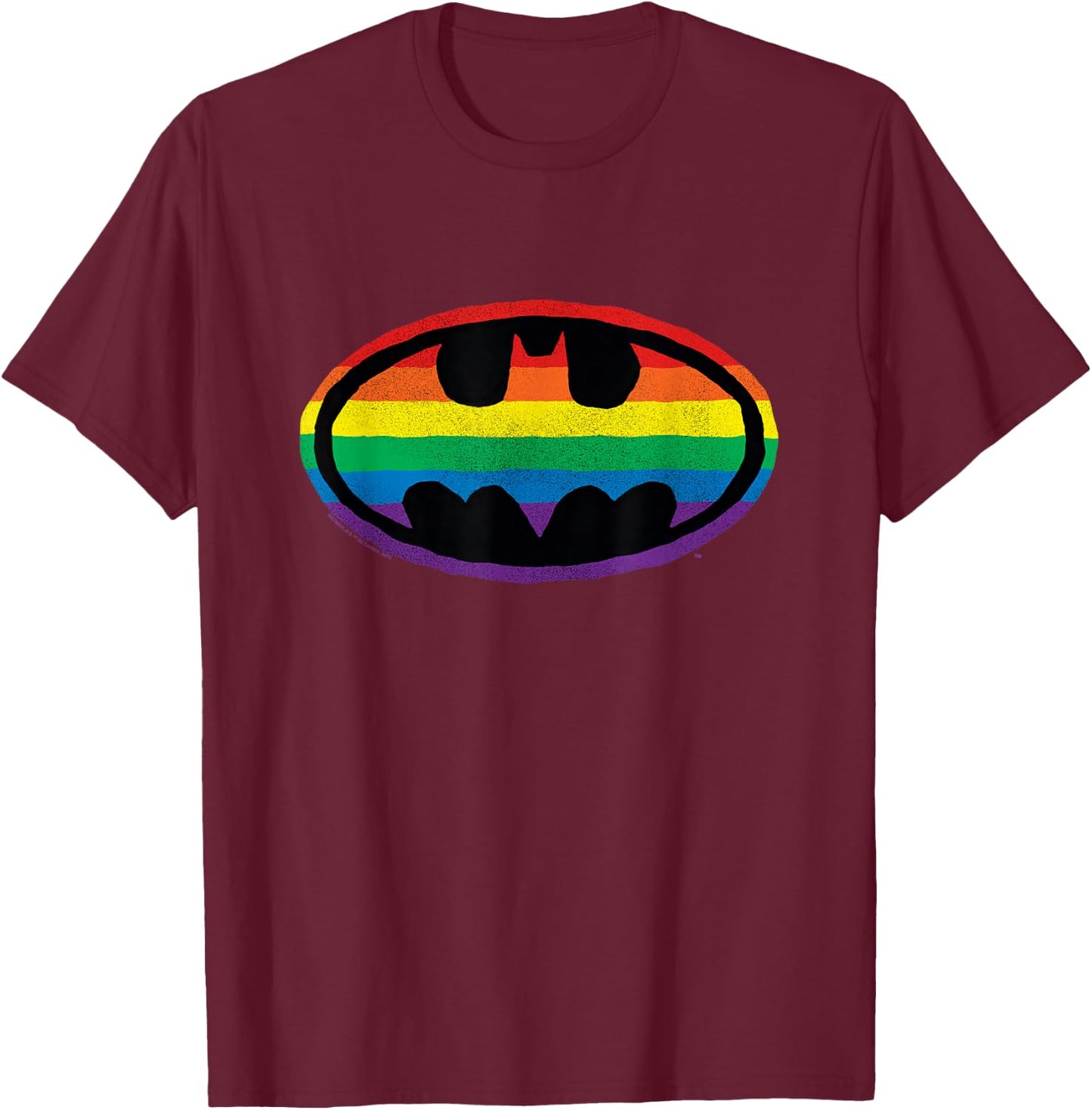 Batman Pride Rainbow Logo T-Shirt - T-Shirt | Maroon