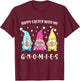 Cute gnomes Easter bunny, Easter egg, Easter nest, Happy Easter T-Shirt - T-Shirt | Maroon