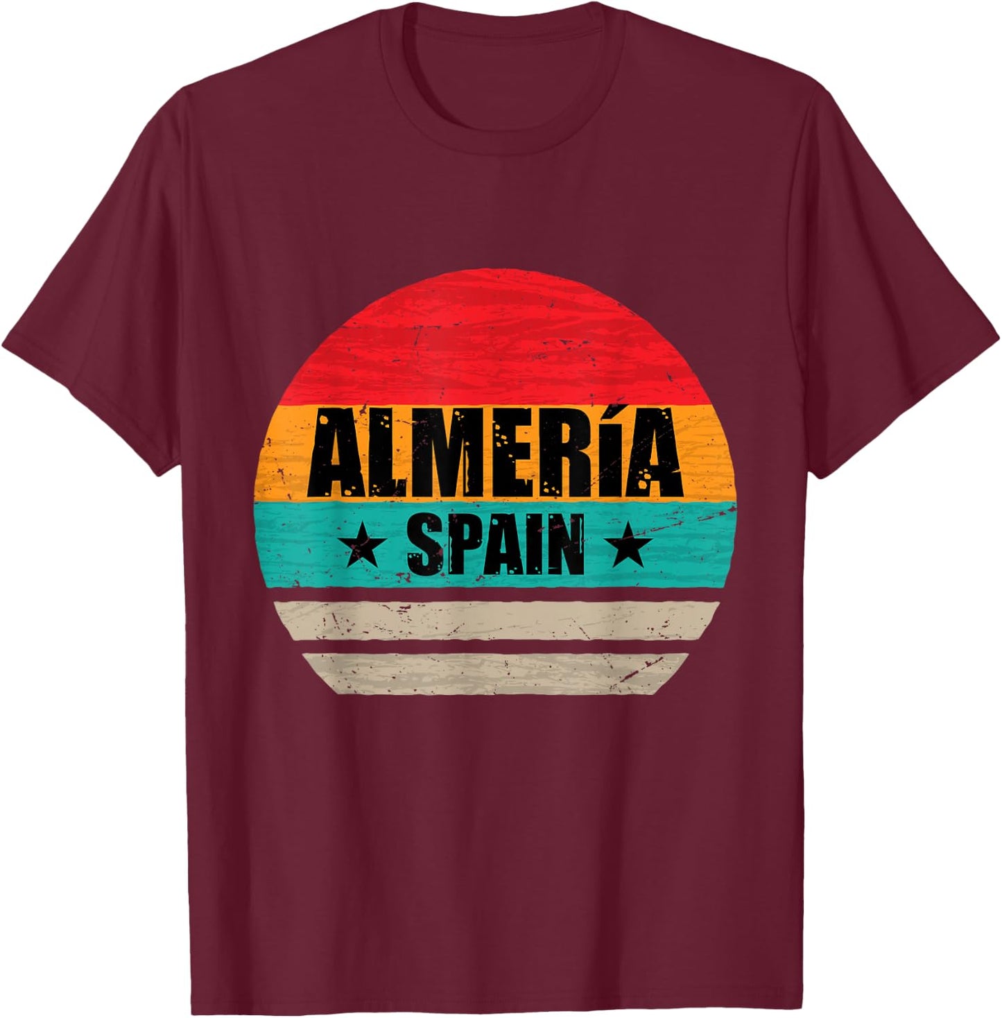 Almeria Spain - Retro Vintage Souvenir Almería T-Shirt - T-Shirt | Maroon