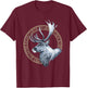 Reindeer Nordic Viking Letters Runic Deer Elk Buck T-Shirt - T-Shirt | Maroon