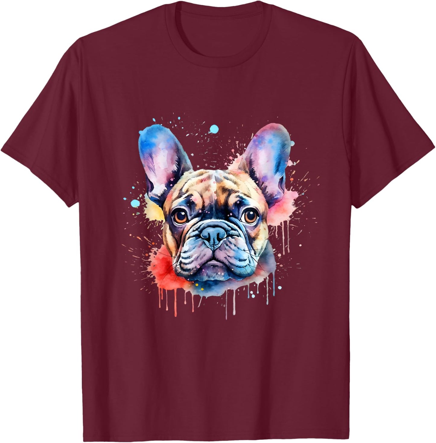 French Bulldog Dog Frenchie Lover French Bulldog T-Shirt - T-Shirt | Maroon