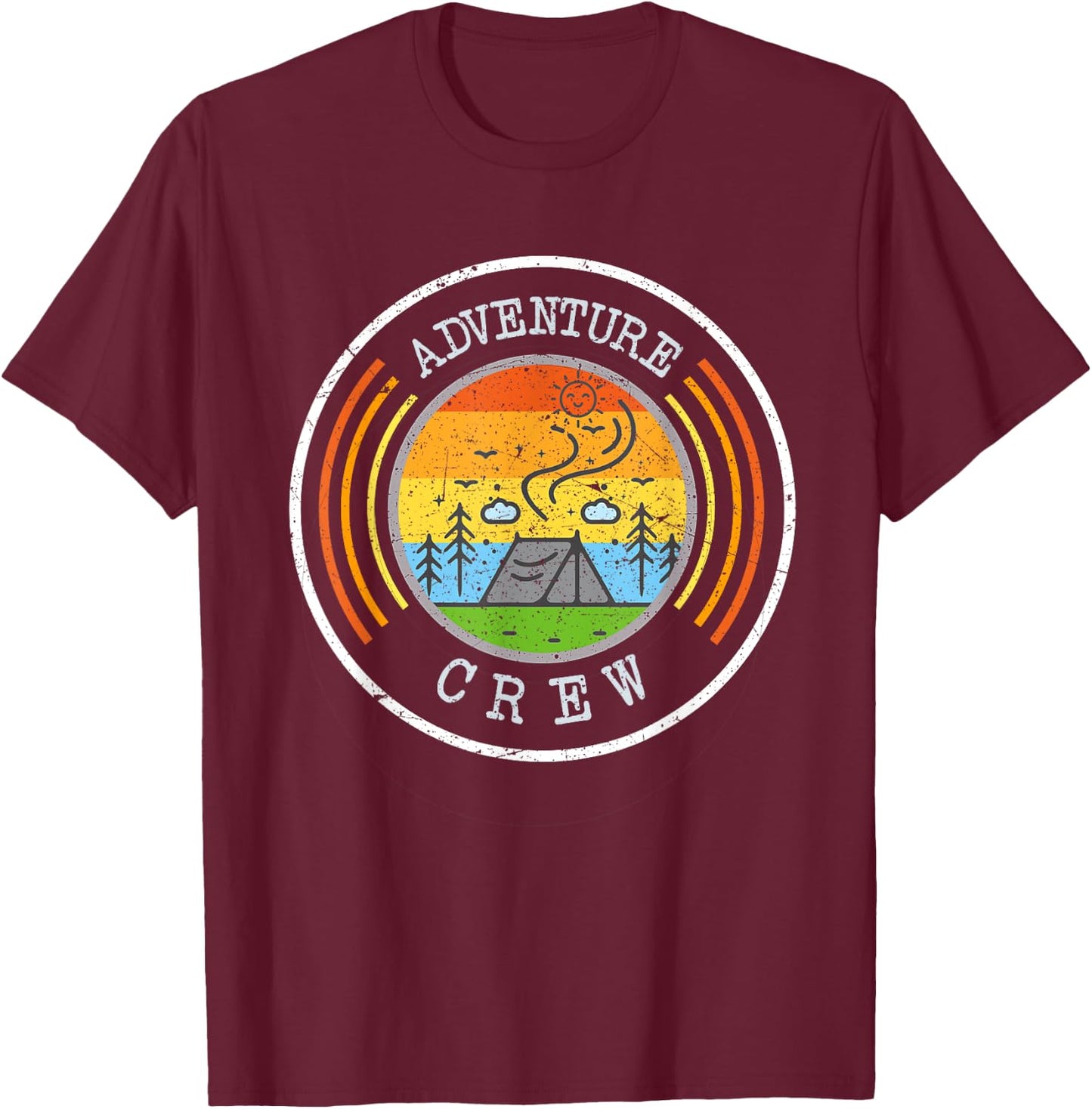 Camping Matching Shirts for Family Camper Adventure Crew T-Shirt - T-Shirt | Maroon