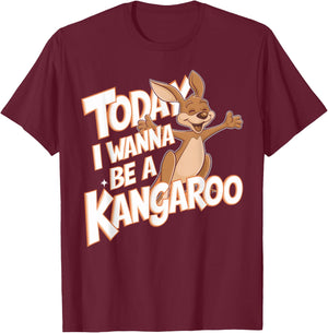 Childrens Today I wanna be a Kangaroo Design | Kids Kangaroo T-Shirt - T-Shirt | Maroon