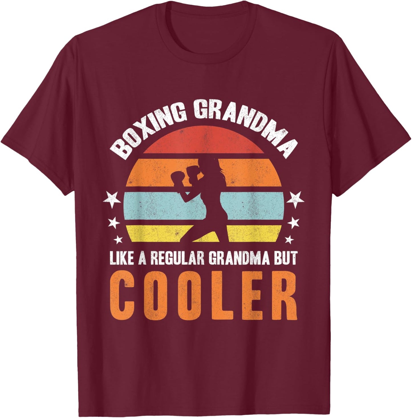 Boxing Grandma Kickboxing Grandmother Kickboxer Women Boxer T-Shirt - T-Shirt | Maroon