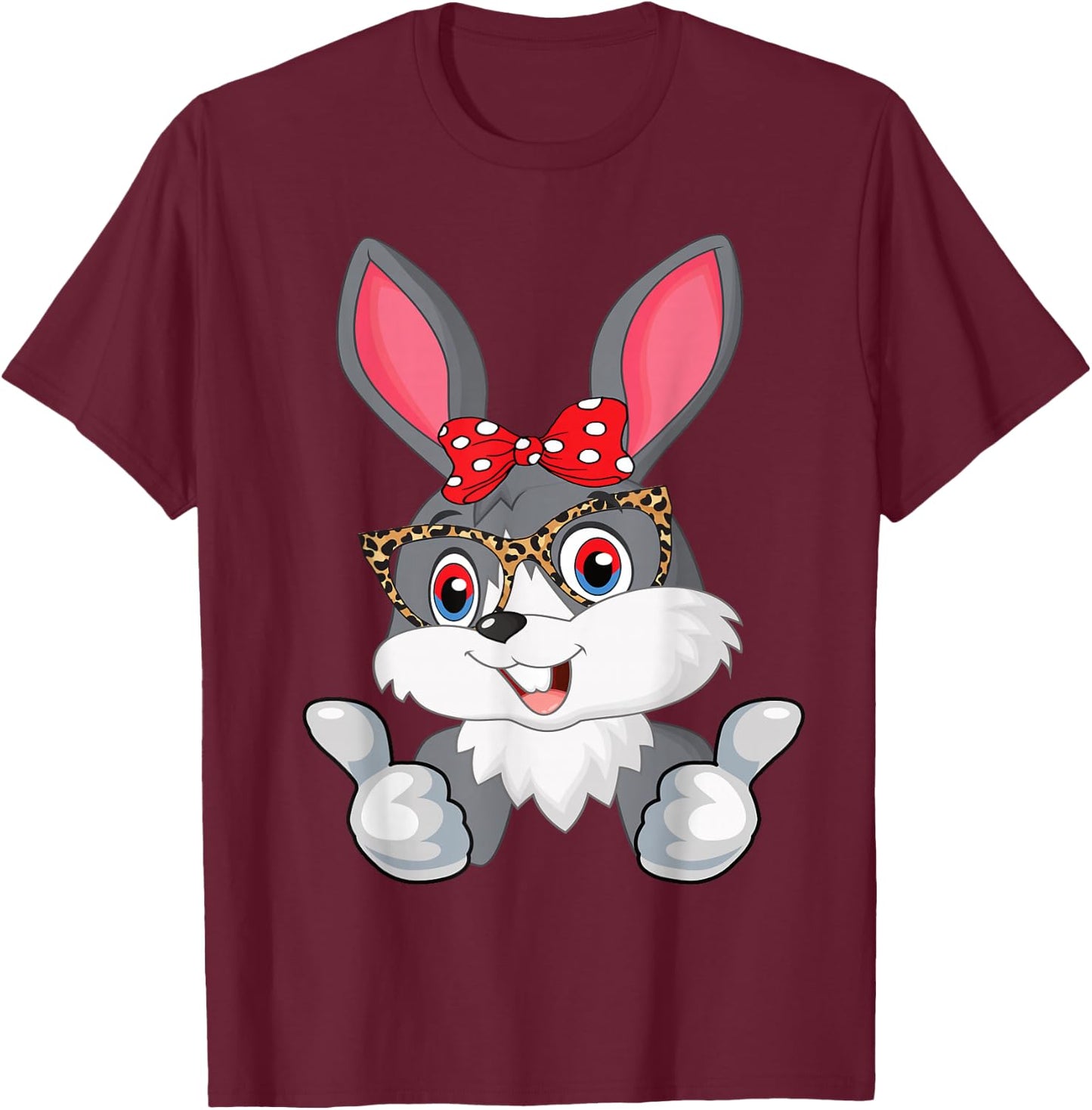 Easter Bunny Easter Gift Girls Women Children Easter , black T-Shirt - T-Shirt | Maroon