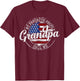 My Favorite People Call Me Grandpa USA Flag Stamp Father Day T-Shirt - T-Shirt | Maroon
