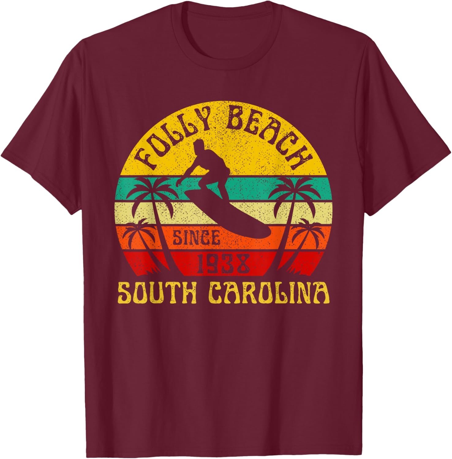 Folly Beach T-Shirt - T-Shirt | Maroon