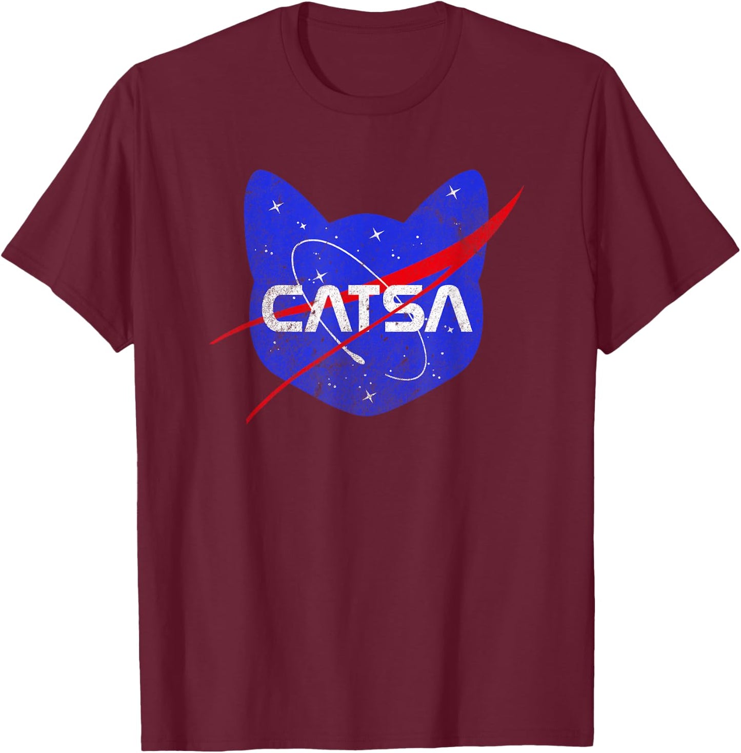 Space Cat Funny Universe Catsa T-Shirt - T-Shirt | Maroon