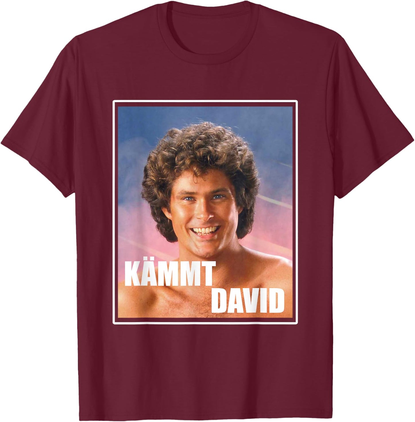 Kämmt David - Funny Satire Saying Serial Junkies Hairdresser , black T-Shirt - T-Shirt | Maroon