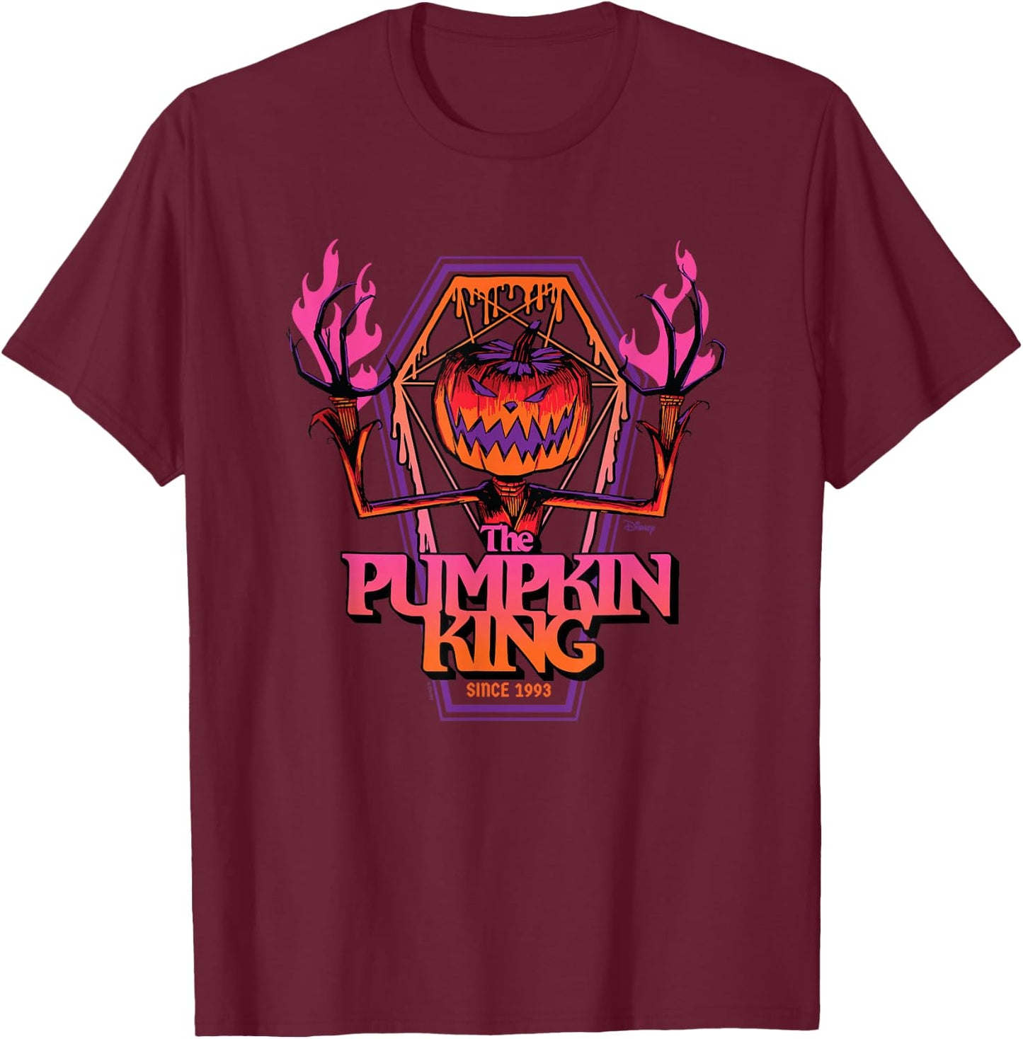 The Nightmare Before Christmas - Pumpkin King 1993 Coffin T-Shirt - T-Shirt | Maroon