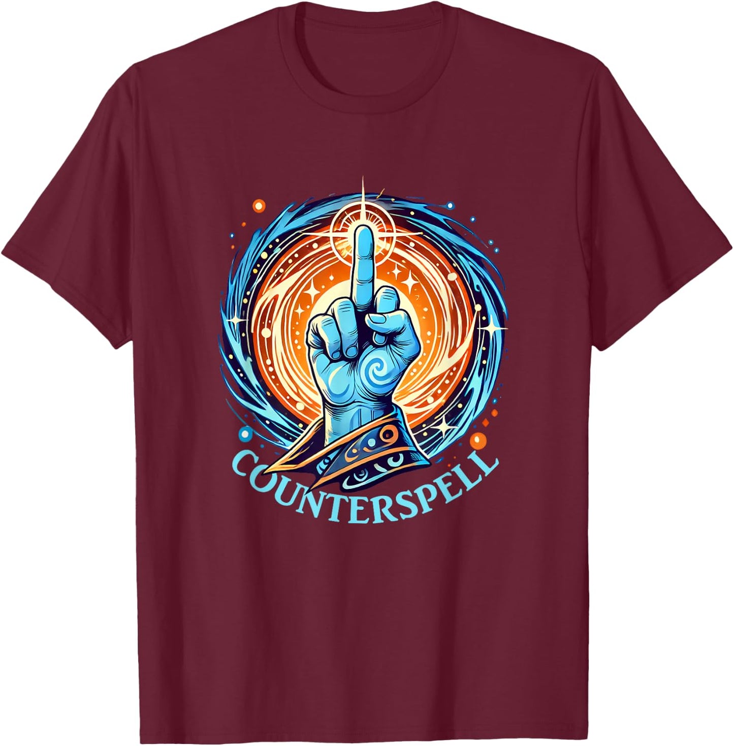 Counterspell Fantasy RPG Magic Spell T-Shirt - T-Shirt | Maroon