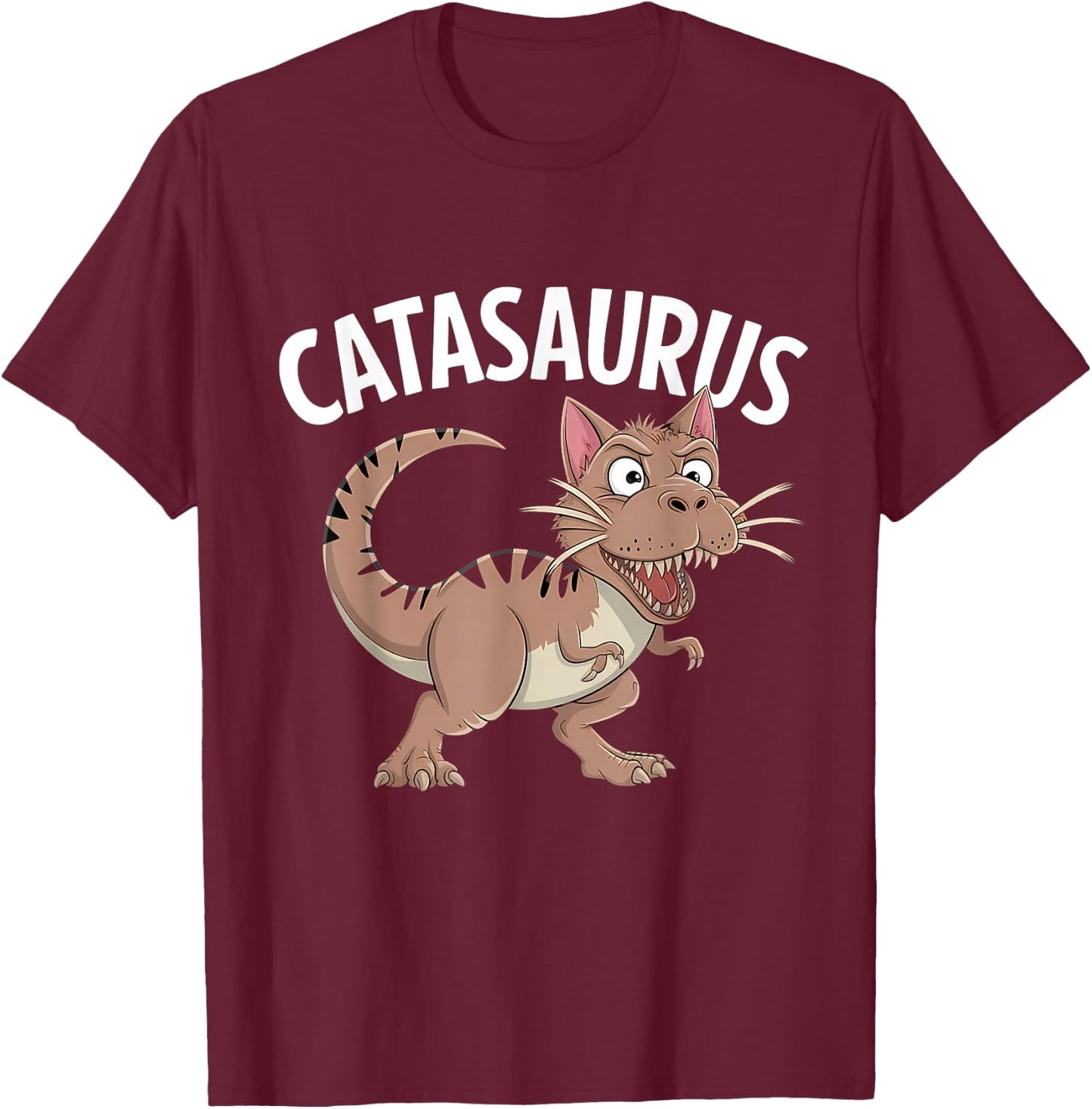 Cat Dino T-Rex Dinosaur Cat Owner Funny Cat T-Shirt - T-Shirt | Maroon