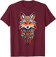 Spiritueller Fuchs mit Federschmuck Indianer Schamane T-Shirt - T-Shirt | Maroon