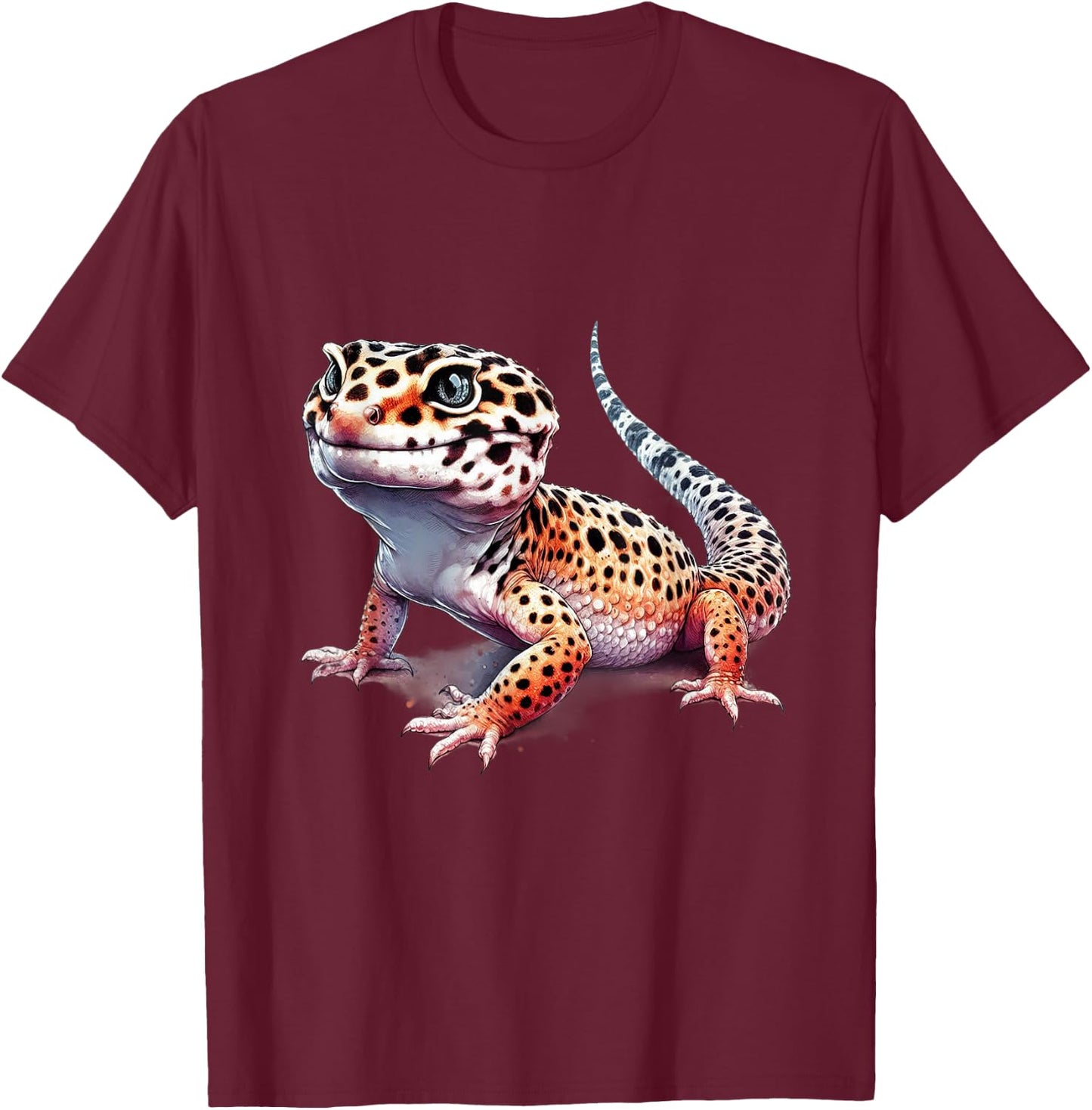 Cute Leopard Gecko Loves Lizard & Reptiles Men Women Kids T-Shirt - T-Shirt | Maroon