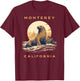 Monterey Vintage Coastal Sea Lion T-Shirt - T-Shirt | Maroon