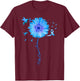 Colon Cancer Awareness Colorectal Blue Ribbon Sunflower T-Shirt - T-Shirt | Maroon