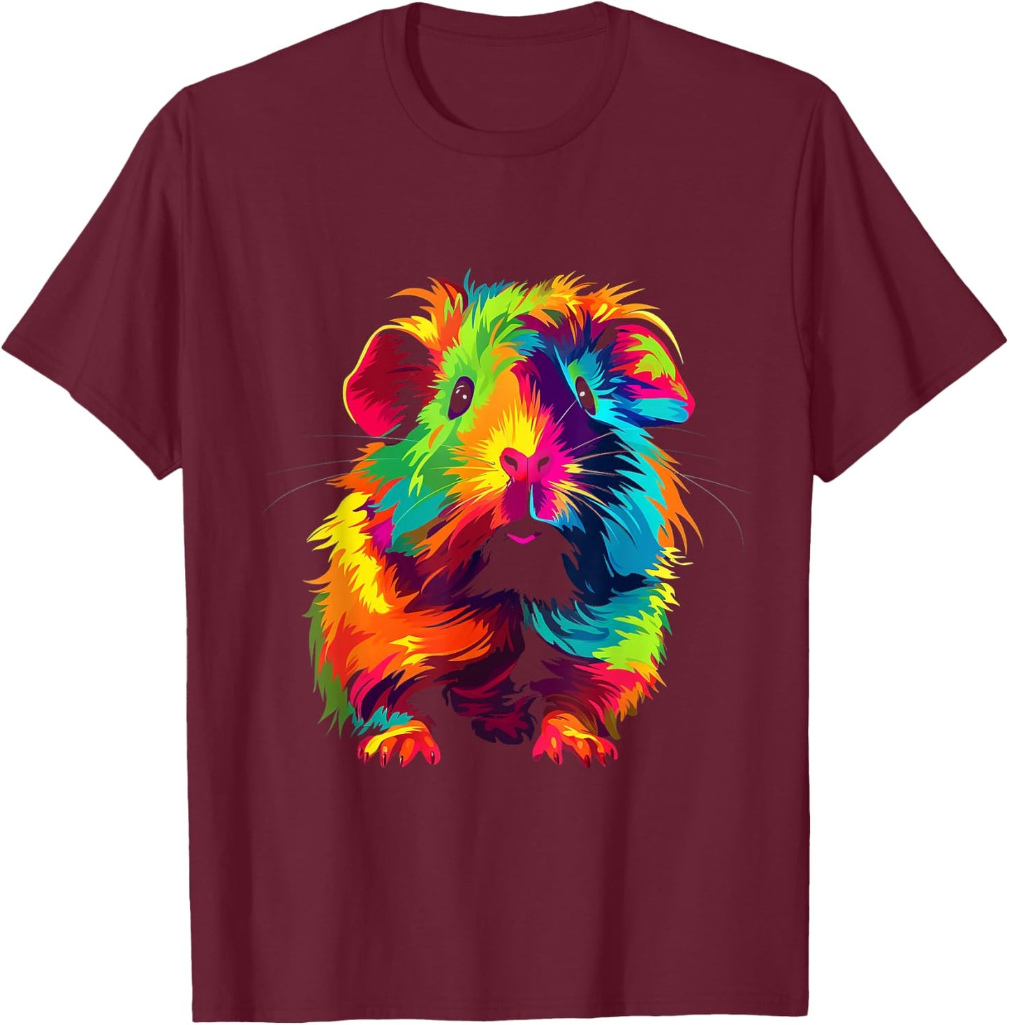 Meerschweinchen Bunt Design Meerschweinchenfan T-Shirt - T-Shirt | Maroon