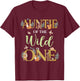 Auntie of The Wild One Birthday 1st Woodland Forest Animals T-Shirt - T-Shirt | Maroon
