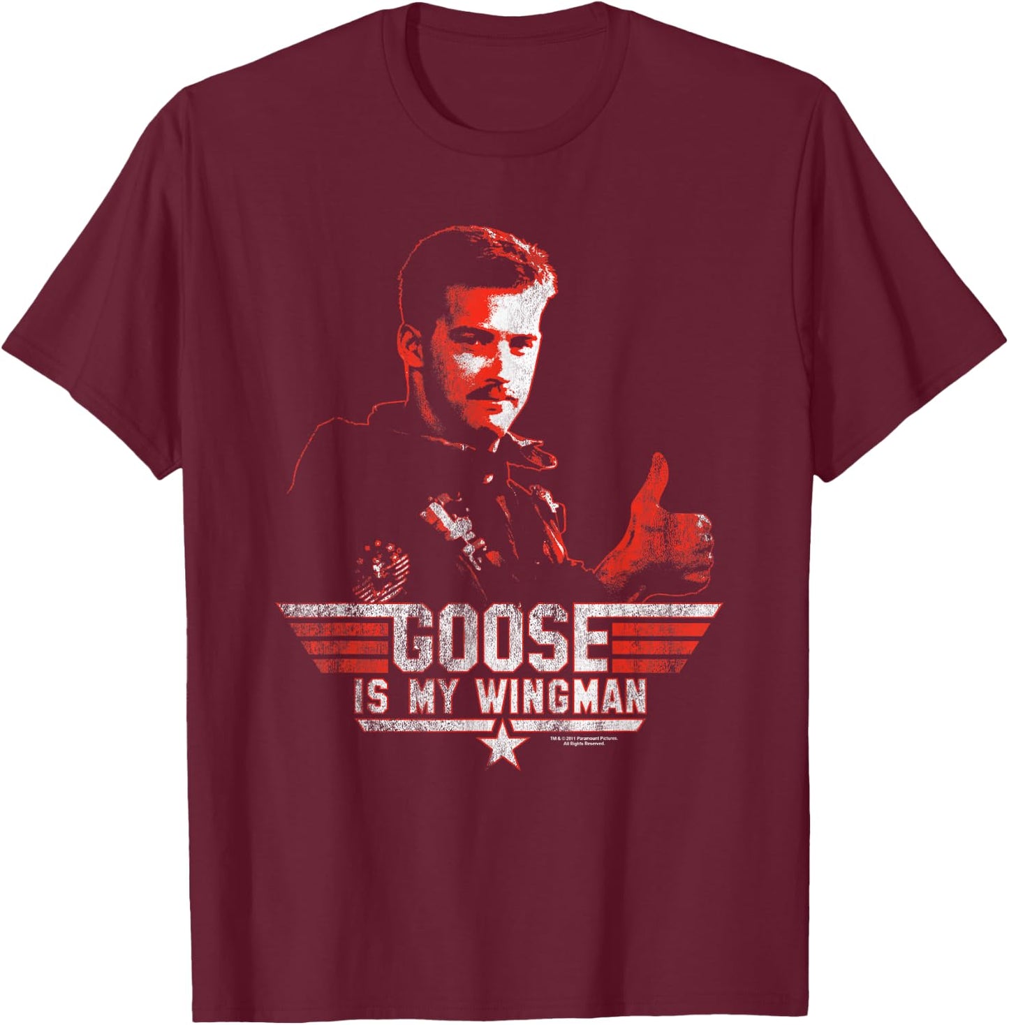 Top Gun Wingman Goose T-Shirt - T-Shirt | Maroon