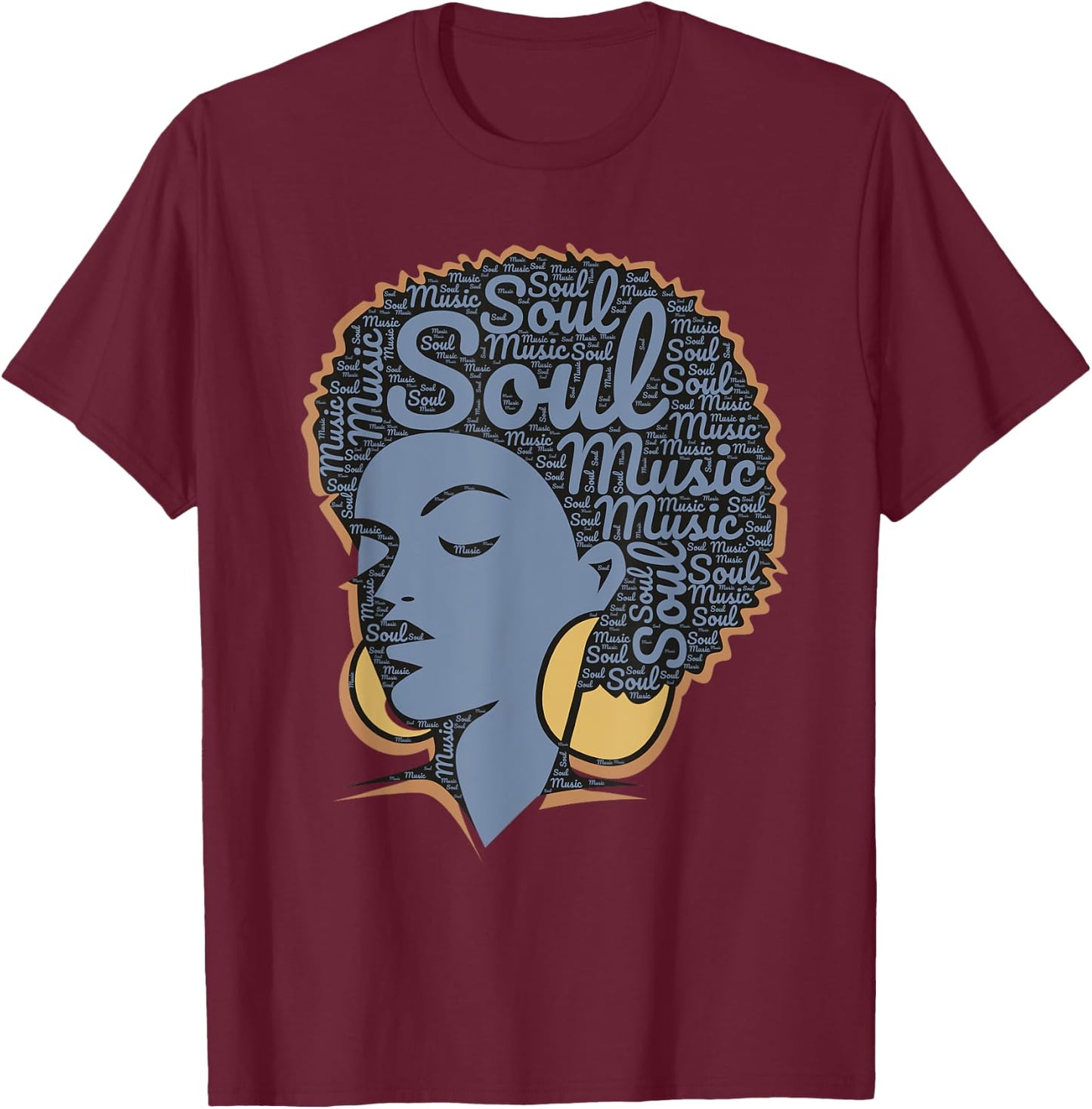 I Love 70's 80's Funk Soul Music T-Shirt - T-Shirt | Maroon