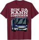 with German Text "BIN DA KANN LOSGEHEN Blue Light Technical Hilfswerk" [German Lang T-Shirt - T-Shirt | Maroon