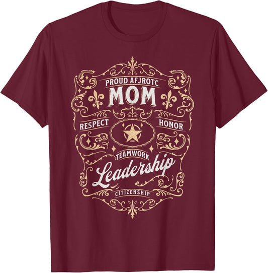 Proud AFJROTC Mom Military Air Force JROTC Cadets AFJROTC T-Shirt - T-Shirt | Maroon