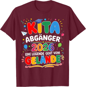 Kita abgänger 2026 Einschulung Schulkind Junge mädchen T-Shirt - T-Shirt | Maroon