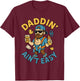 Daddin Ain’t Easy Funny Cool Dad Baby Coffee Diaper Humor T-Shirt - T-Shirt | Maroon