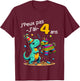 Child Je Peux Pas J'ai 4 Ans Dinosaur Theme Birthday Pinata T-Shirt - T-Shirt | Maroon