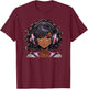 African American Teen Girl Black Anime Shirt Black Girl T-Shirt - T-Shirt | Maroon