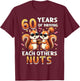 60 Years Of Driving Each Other Nuts Squirrel Couple Matching T-Shirt - T-Shirt | Maroon