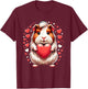Guinea Pig Holding Heart Valentine's Day Cute Valentine T-Shirt - T-Shirt | Maroon