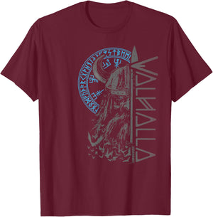 Wikinger Krieger Schwert Walhalla Runen Nordischer Kompass T-Shirt - T-Shirt | Maroon