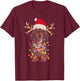 Dachshund Christmas Tree Shirt Dachshund Santa Hat Lover T-Shirt - T-Shirt | Maroon