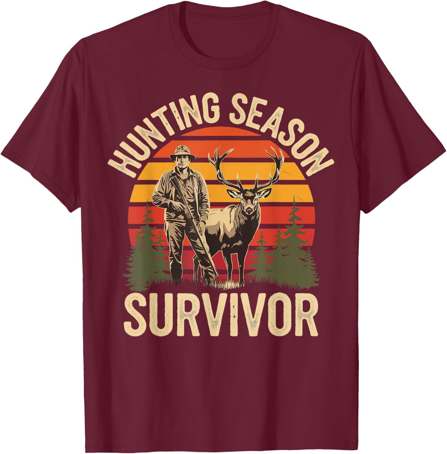 Hunting Season Survivor T-Shirt - T-Shirt | Maroon