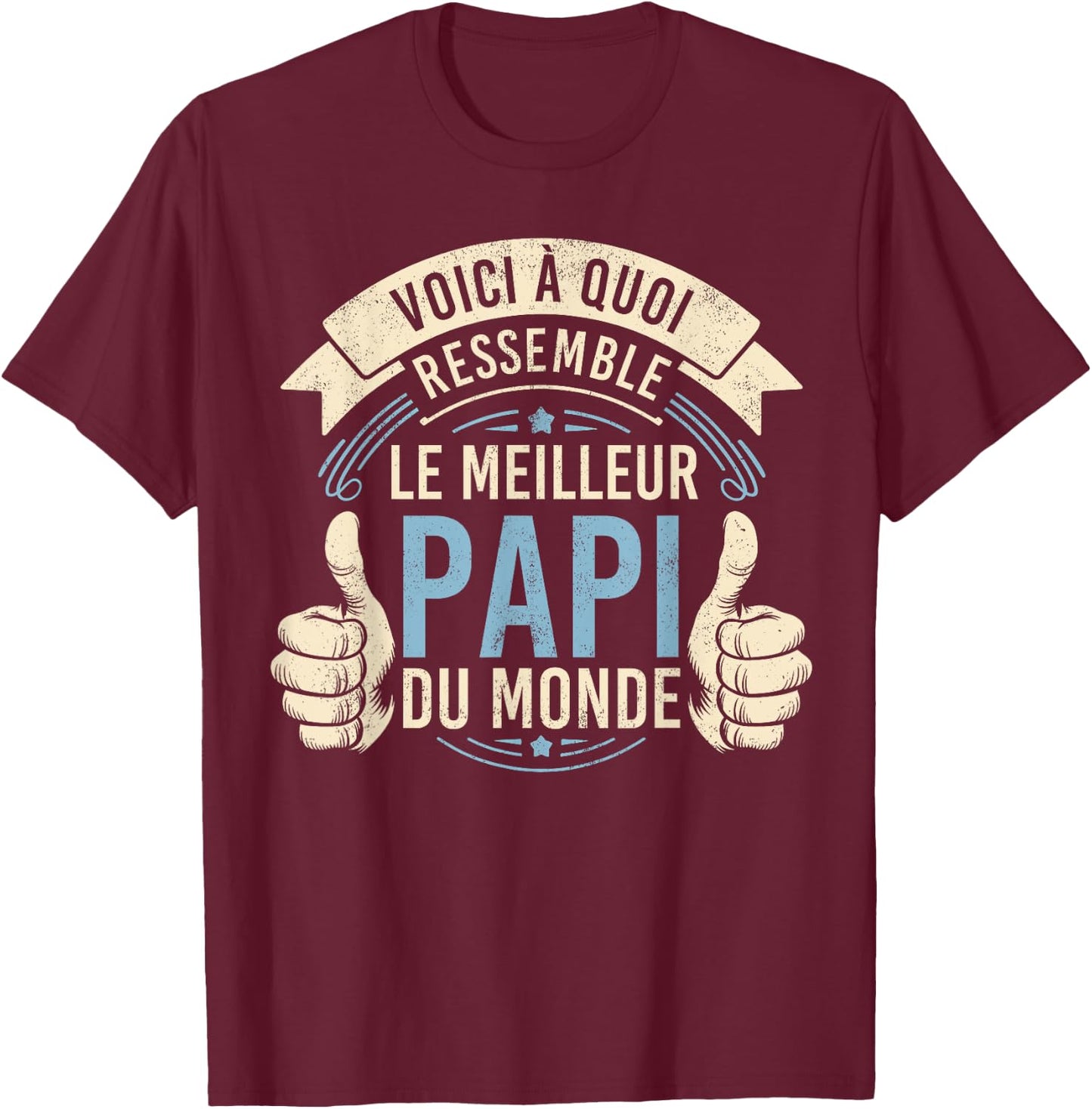Grandfather's Day - Best Grandpa - Super Papy T-Shirt - T-Shirt | Maroon