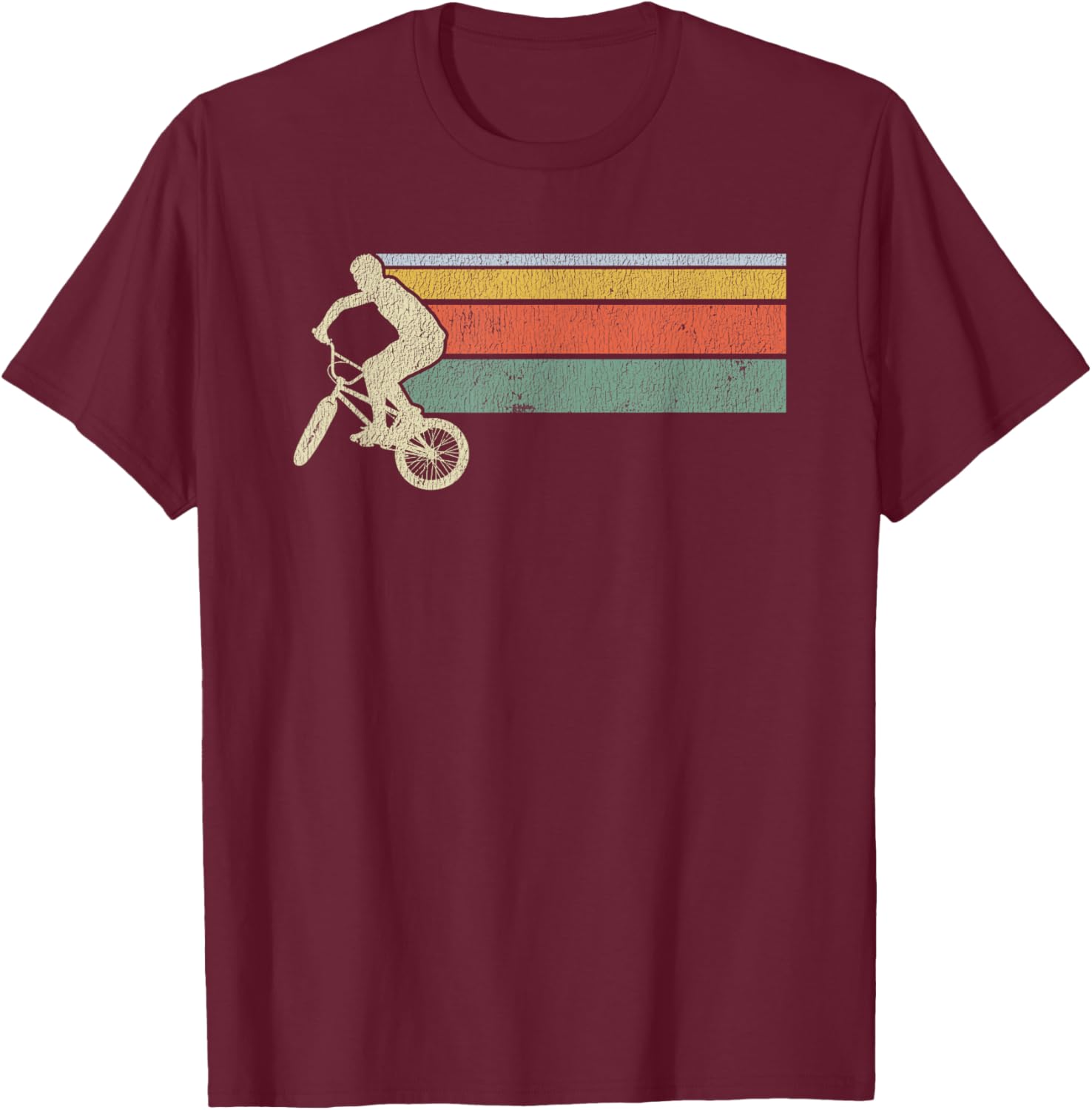 Styleuniversal Vintage BMX - Kids, Girls - Black - Short Sleeve - Small - Classic Fit T-Shirt - T-Shirt | Maroon