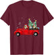 Rough Collie Dog Driving Xmas Truck Christmas Tree Lights Women Kids T-Shirt - T-Shirt | Maroon