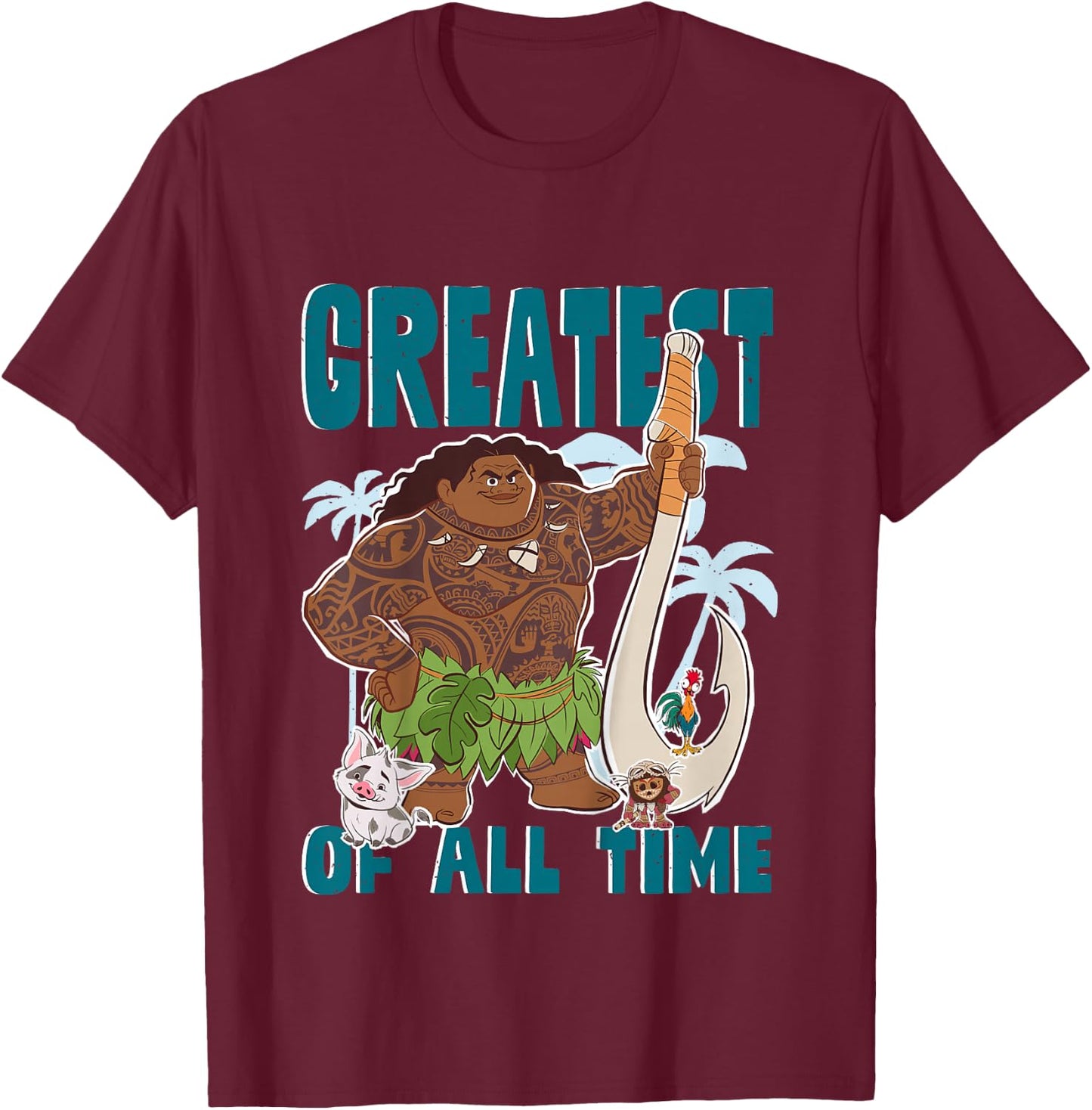 Kids Moana 2 Maui Greatest , Blue, 2 T-Shirt - T-Shirt | Maroon