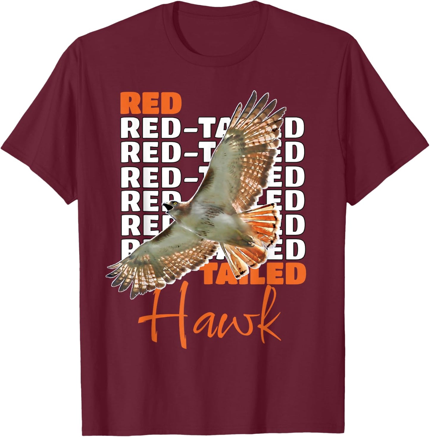 Red-Tailed Hawk Soaring T-Shirt - T-Shirt | Maroon