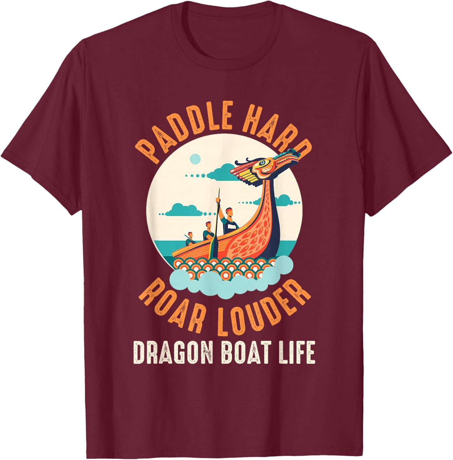 Paddle Dragon Boat T-Shirt - T-Shirt | Maroon