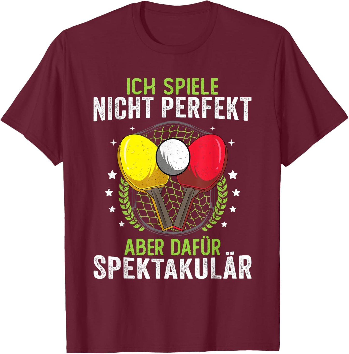 Funny Table Tennis Shirt Saying Men Children , black T-Shirt - T-Shirt | Maroon