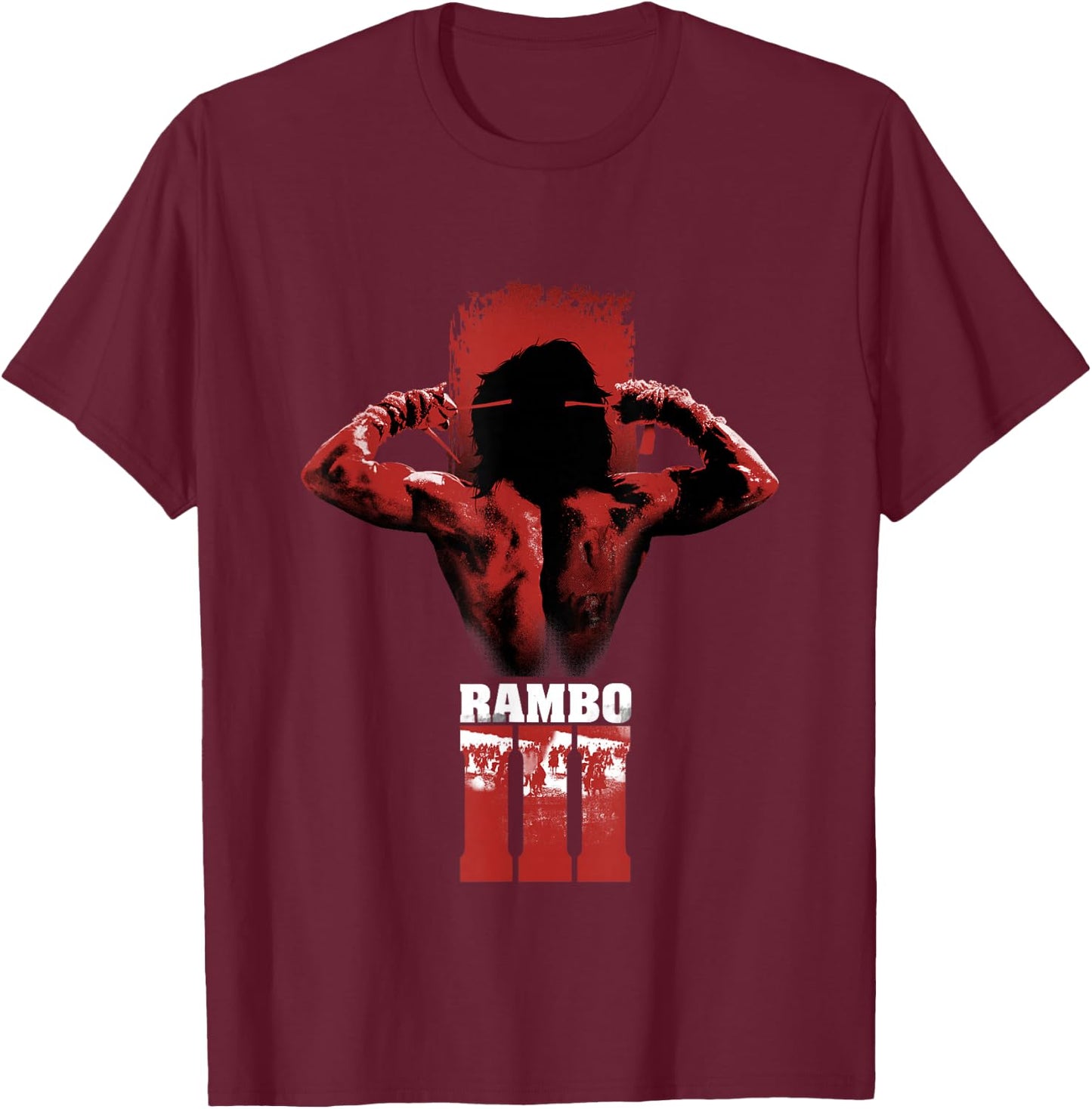 Rambo III Stirnband zum Binden T-Shirt - T-Shirt | Maroon