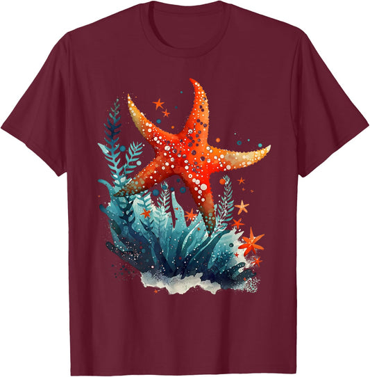 Starfish Costume Adult Women Kids Starfish T Shirt T-Shirt - T-Shirt | Maroon