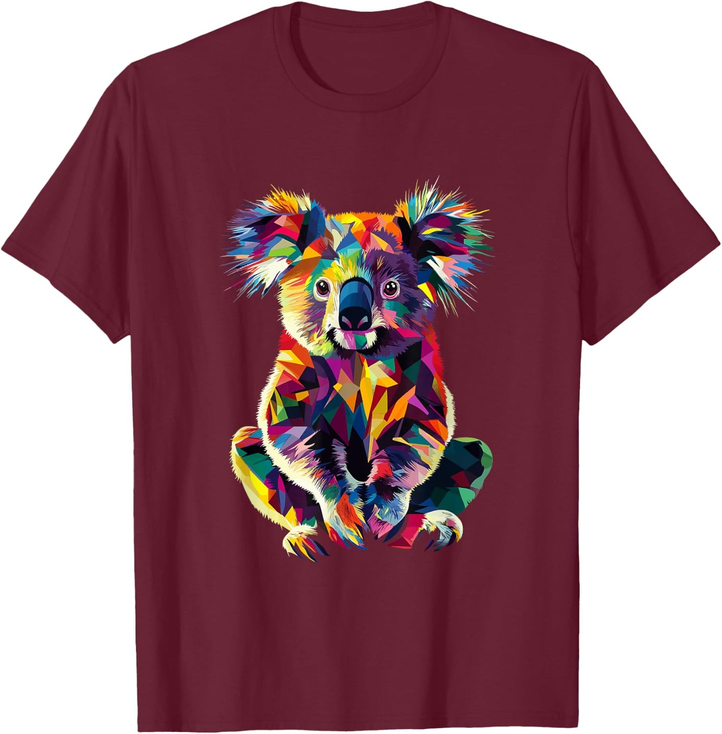 Koala Color Pop Art Koala Lovers T-Shirt - T-Shirt | Maroon